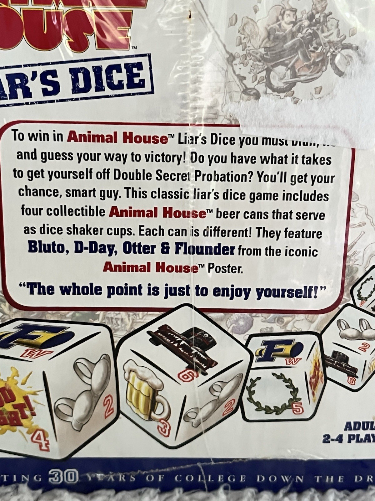 Animal House Movie 30th Anniversary Liar’s Dice Game Adult Version -SEALED