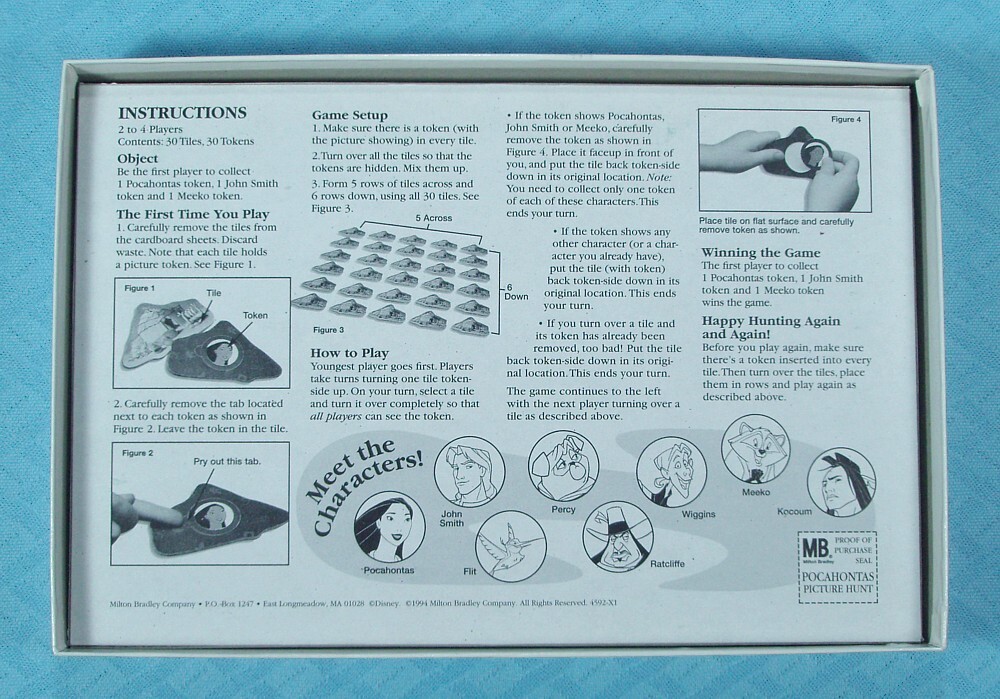 Disney’s Pocahontas Picture Hunt Game, Milton Bradley, 1994
