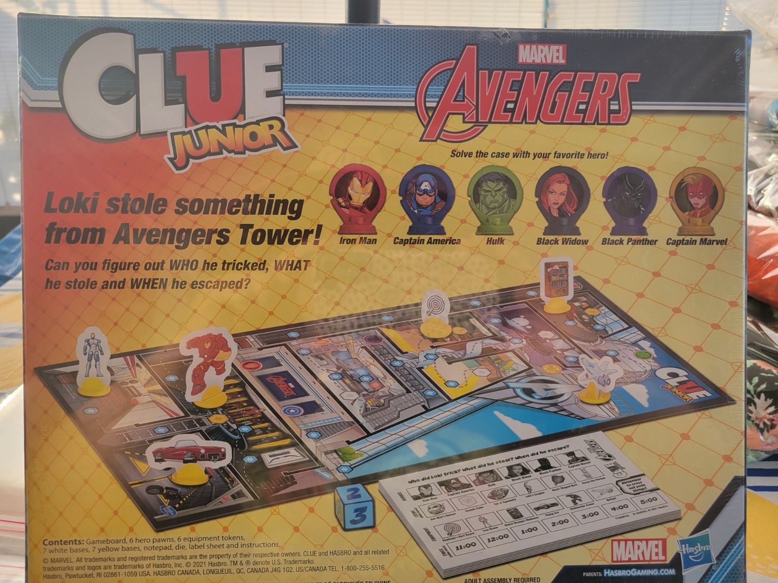 Hasbro Gaming Clue Junior MARVEL AVENGERS Board Game Loki’s Big Trick SEALED!