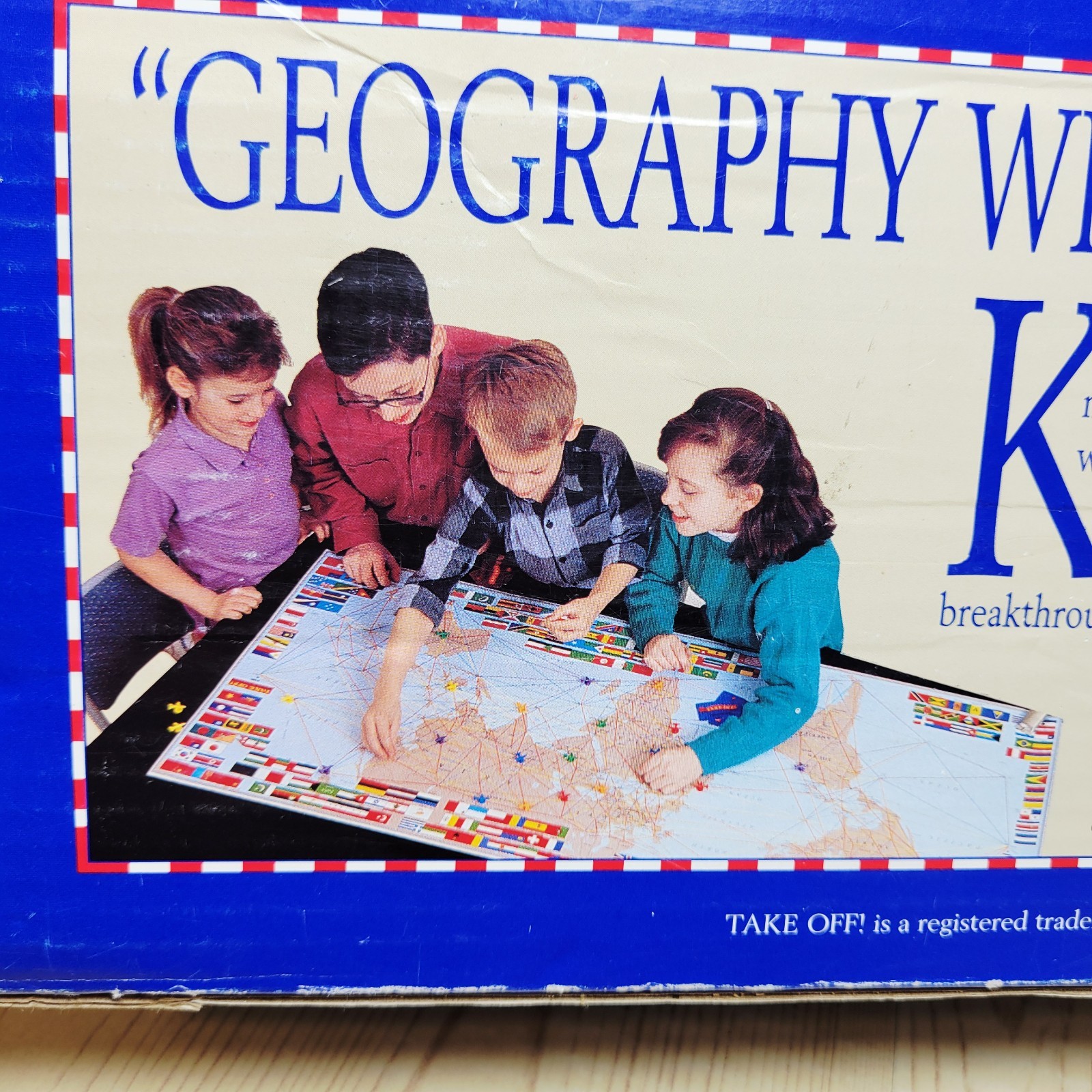 Vintage Take Off Board Game Teaches Geography Updated World Map