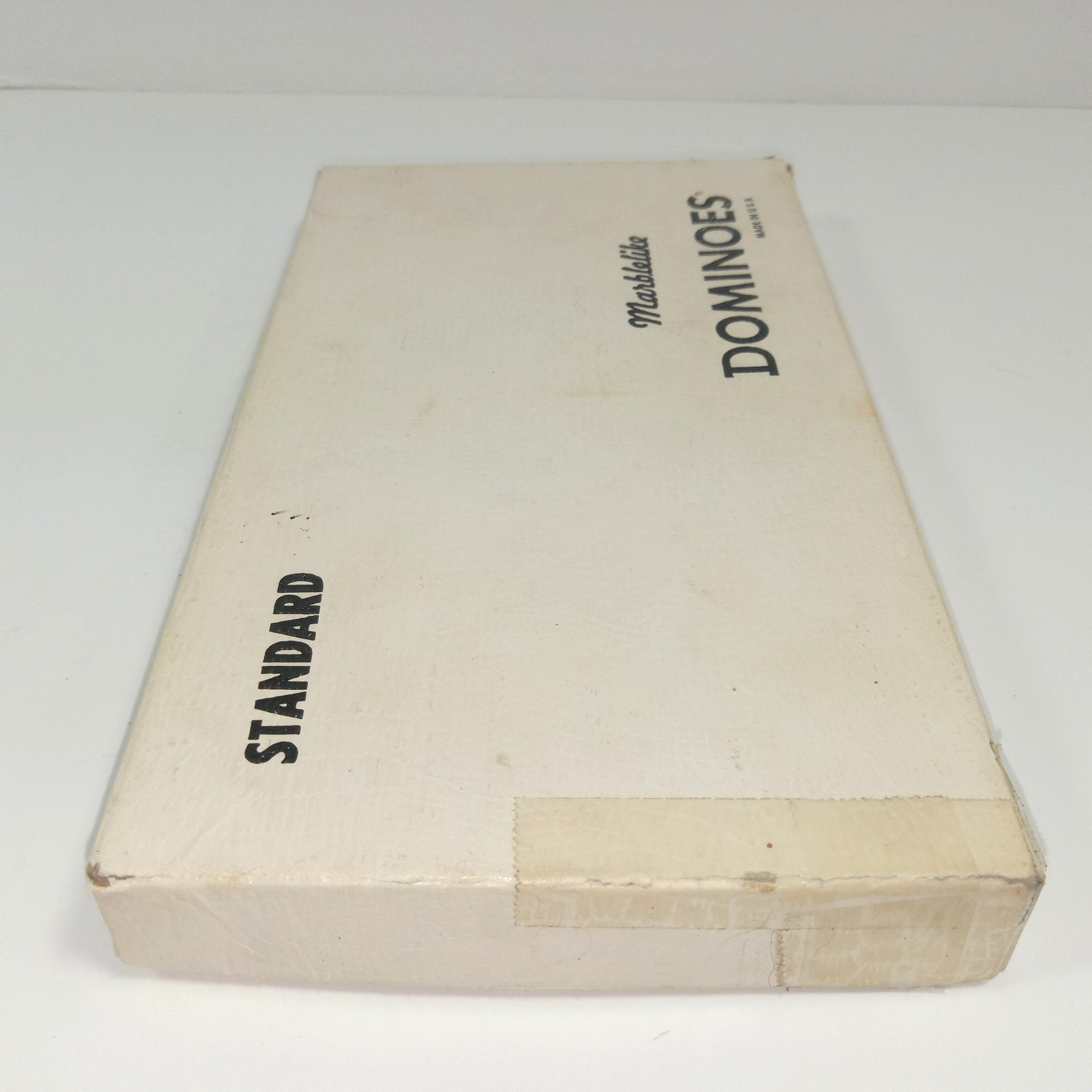 Vtg Set of Puremco No. 616 Standard Black Marblelike Dominoes Made In USA Waco