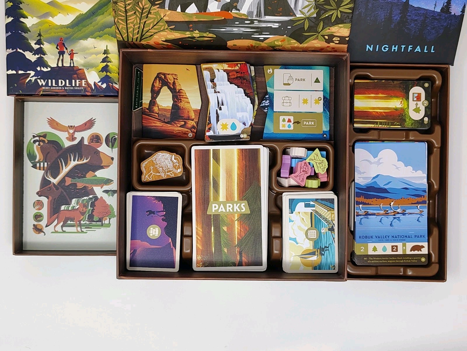 Keymaster Games: PARKS Board Game 1st Ed + Nightfall & Wildlife Expansions