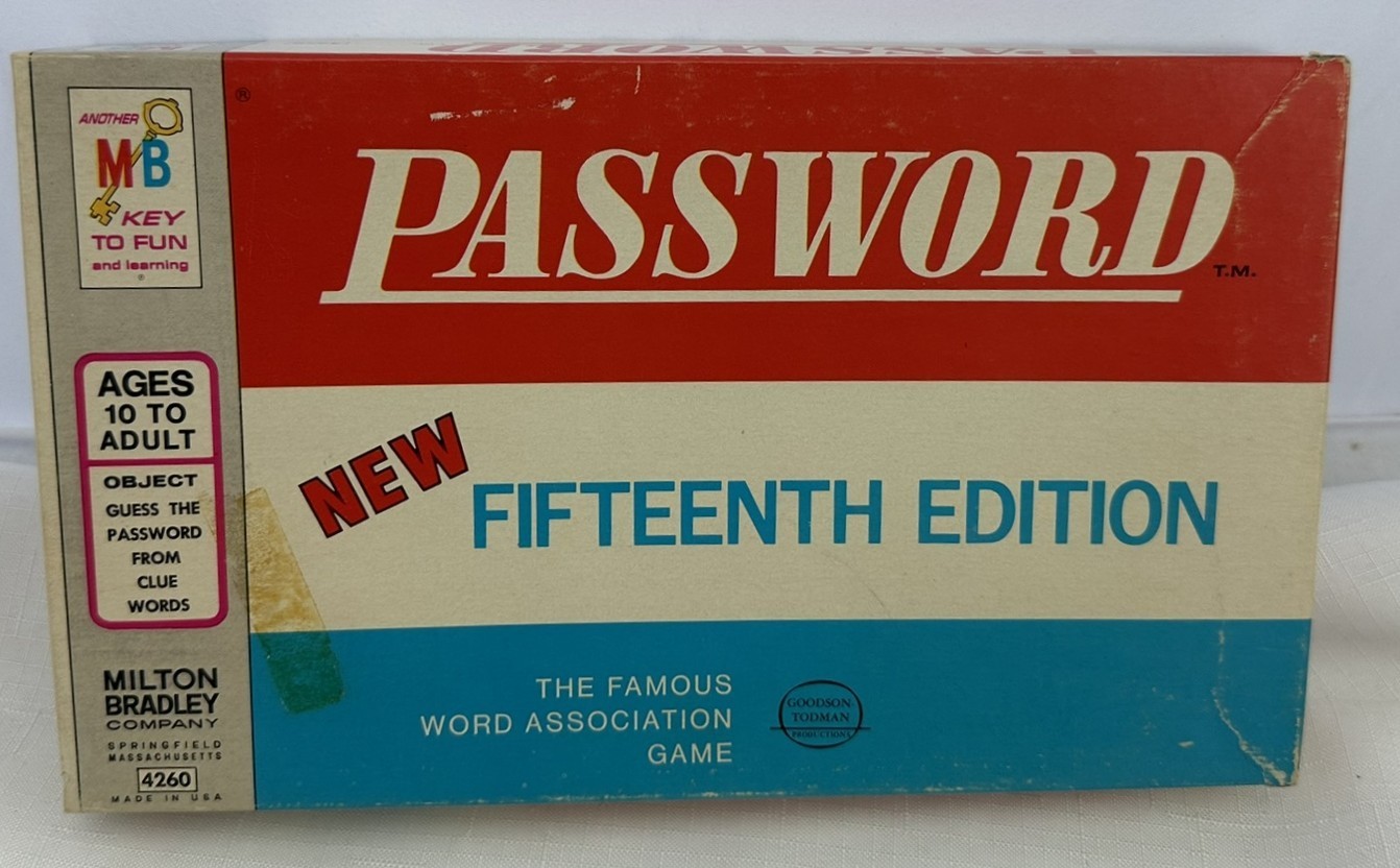 1976 Password Game 15th Edition by Milton Bradley Complete Good Cond FREE SHIP