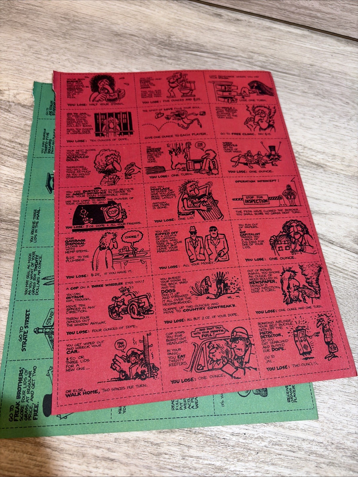 FABULOUS FURRY FREAK BROTHERS Pull Out GAME-1971-RARE- “FED”N” HEADS” COMPLETE