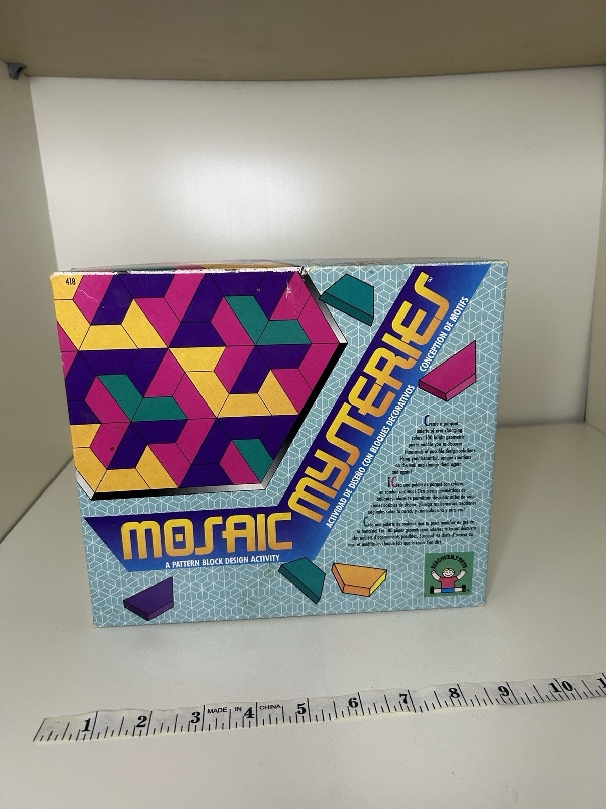 1992 MOSAIC MYSTERIES A PATTERN BLOCK DESIGN ACTIVITY SET DISCOVERY TOYS