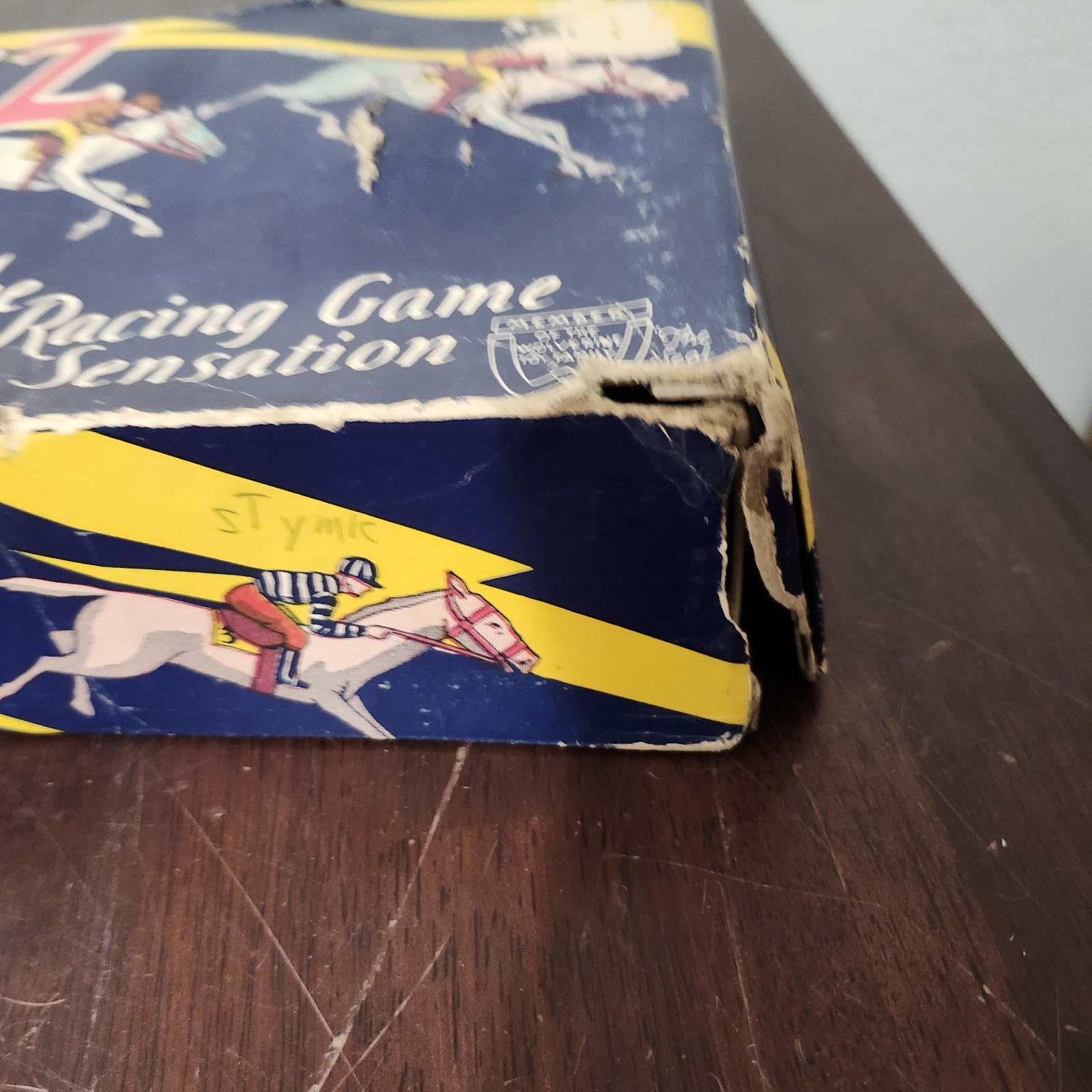 Vintage Gee-Wiz No.40 Racing Game Tin Litho Simulator Wolverine Horse Race Box
