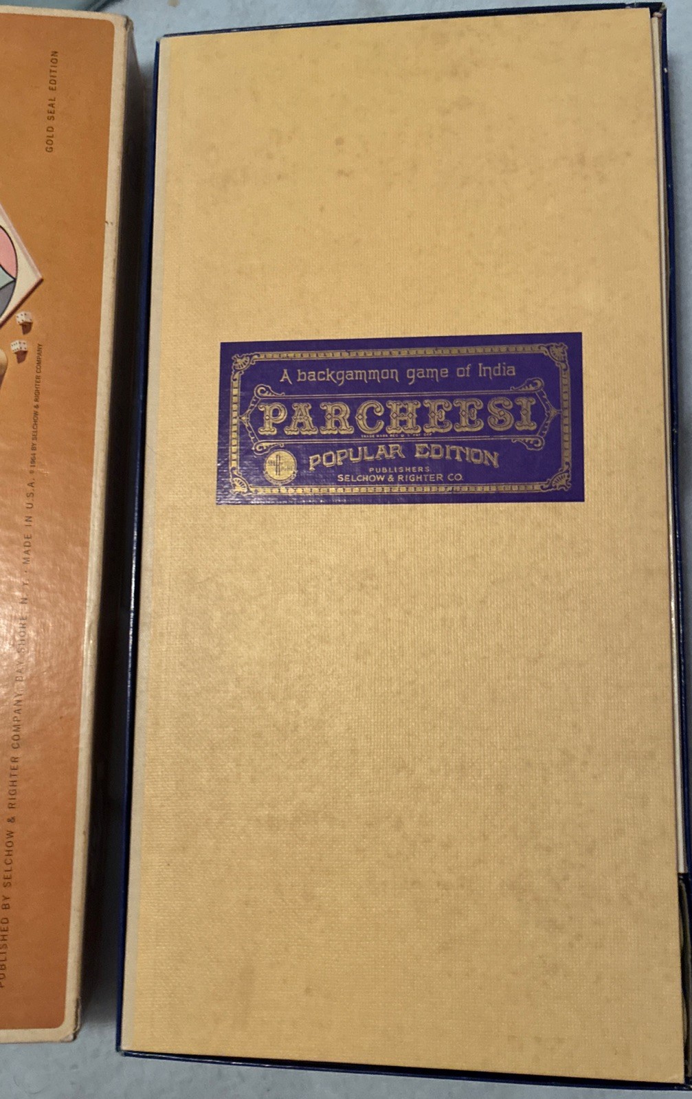 PARCHEESI A Backgammon Game of INDIA “GOLD SEAL EDITION”, 1964 FREE SHIPPING