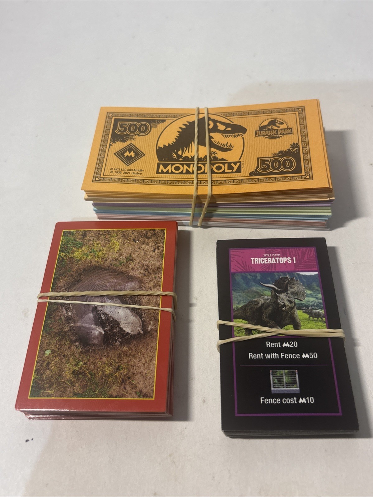 Parker Bros Hasbro Monopoly 2021 Jurassic Park Board Game MISSING INSTRUCTIONS