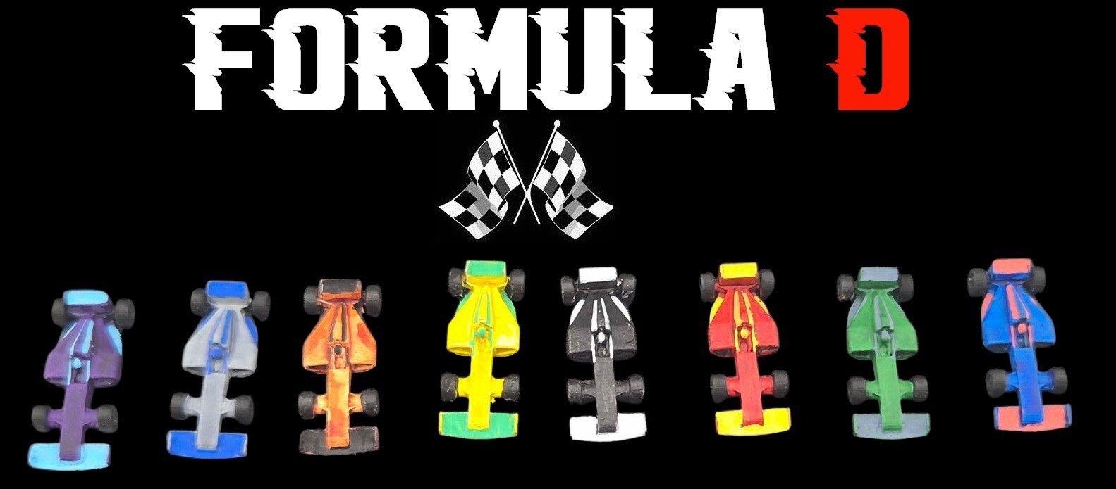 Formula D 10 painted miniature cars F1 / 10 cars F1 (20mm) painted