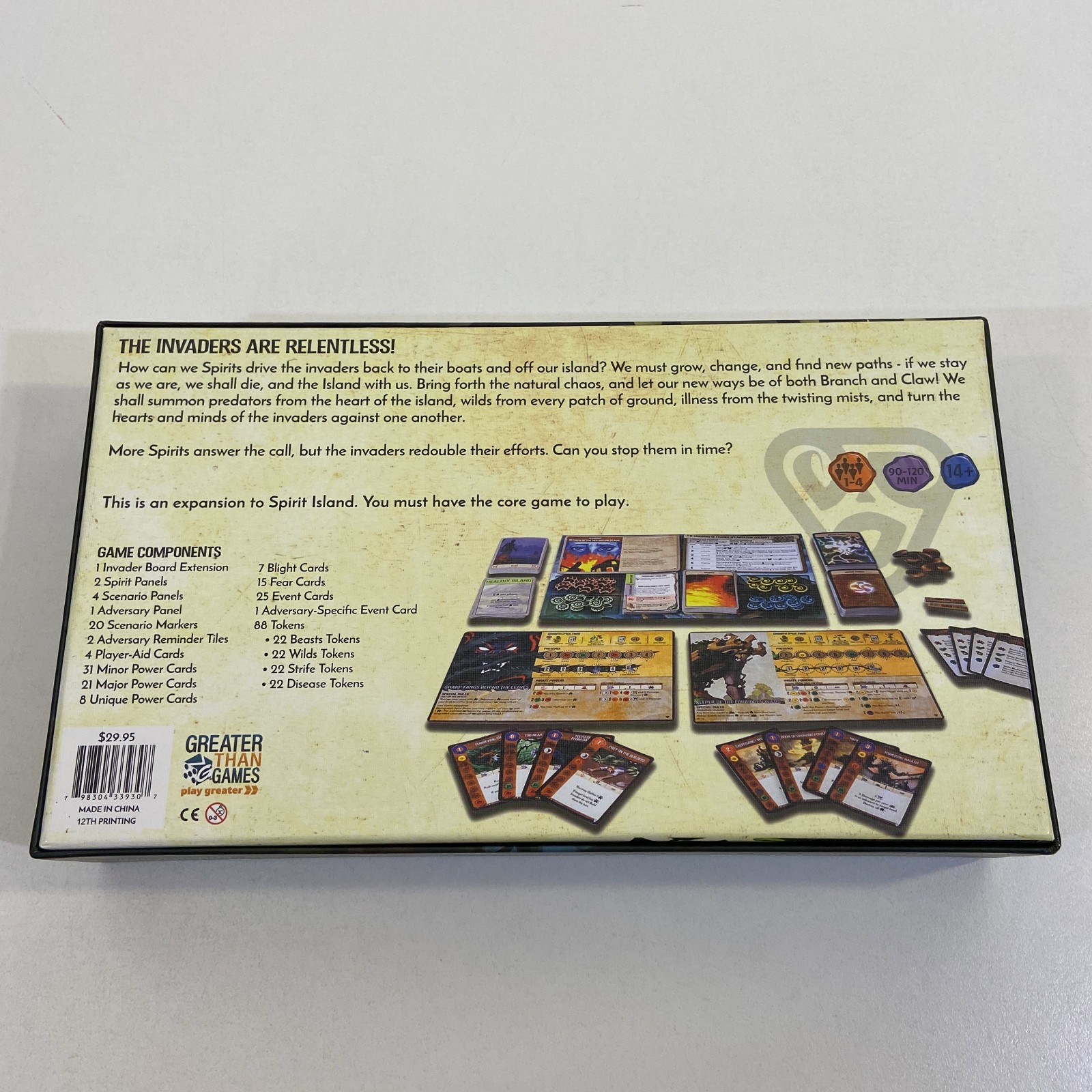 Spirit Island Branch and Claw Expansion 12th Printing 2017 Greater Than Games