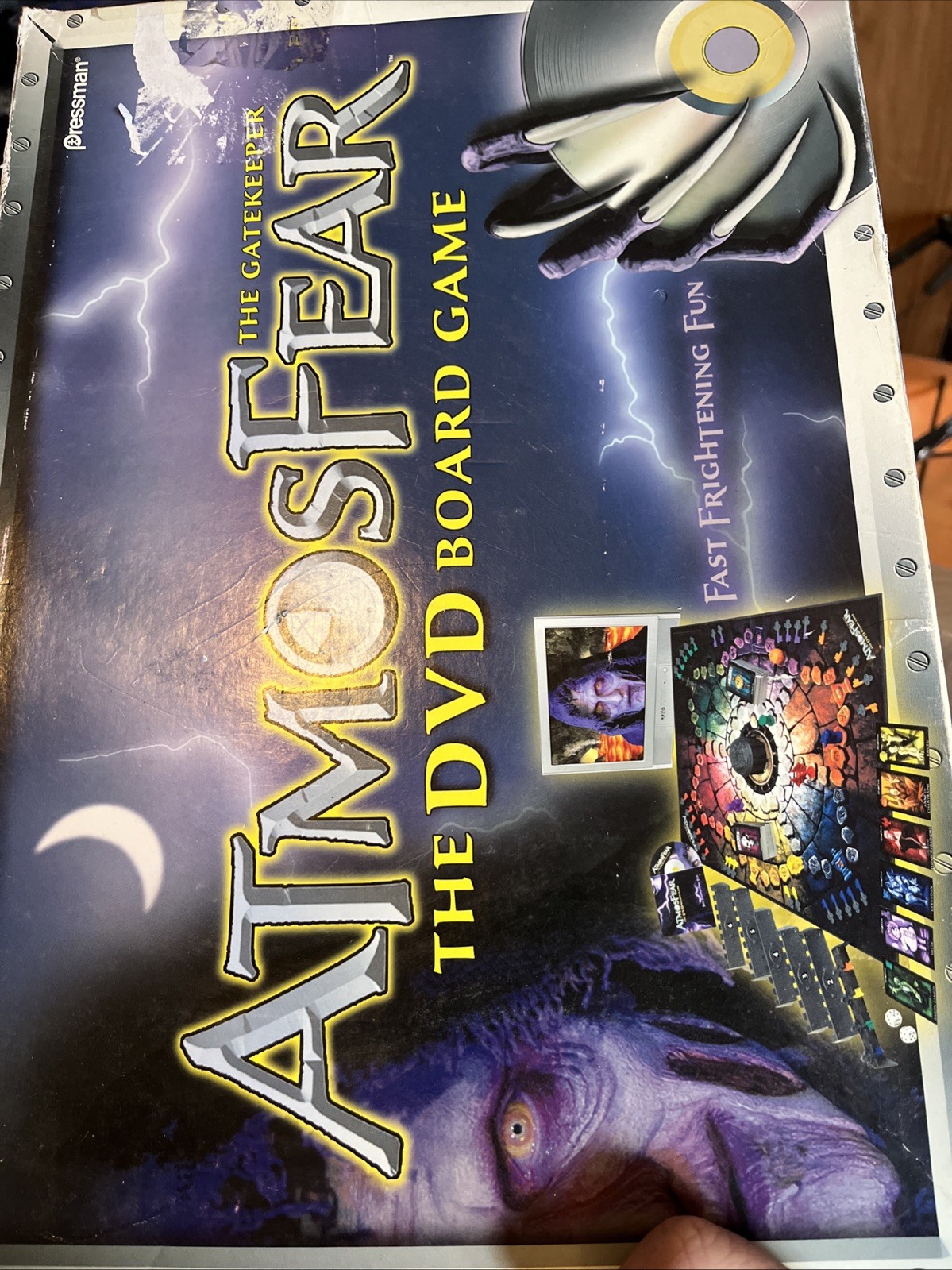 2004 Pressman AtmosFear The Gatekeeper DVD Game COMPLETE Board Torn
