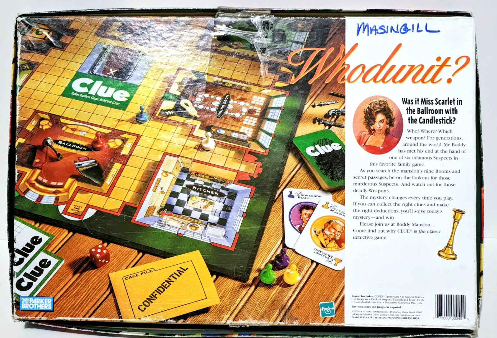 Clue – Parker Brothers – Classic Detective Board Game – Complete – Vintage 1996
