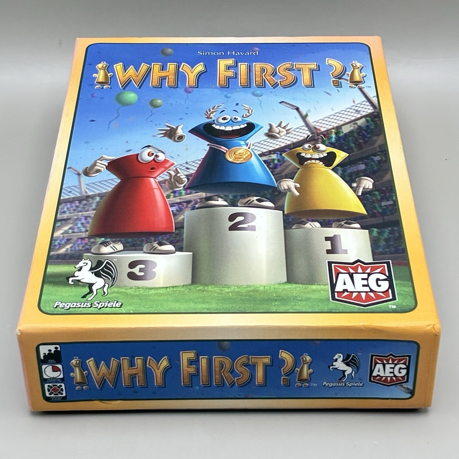 Why First? Board Game 2015 Simon Havard AEG Pegasus Spiele COMPLETE