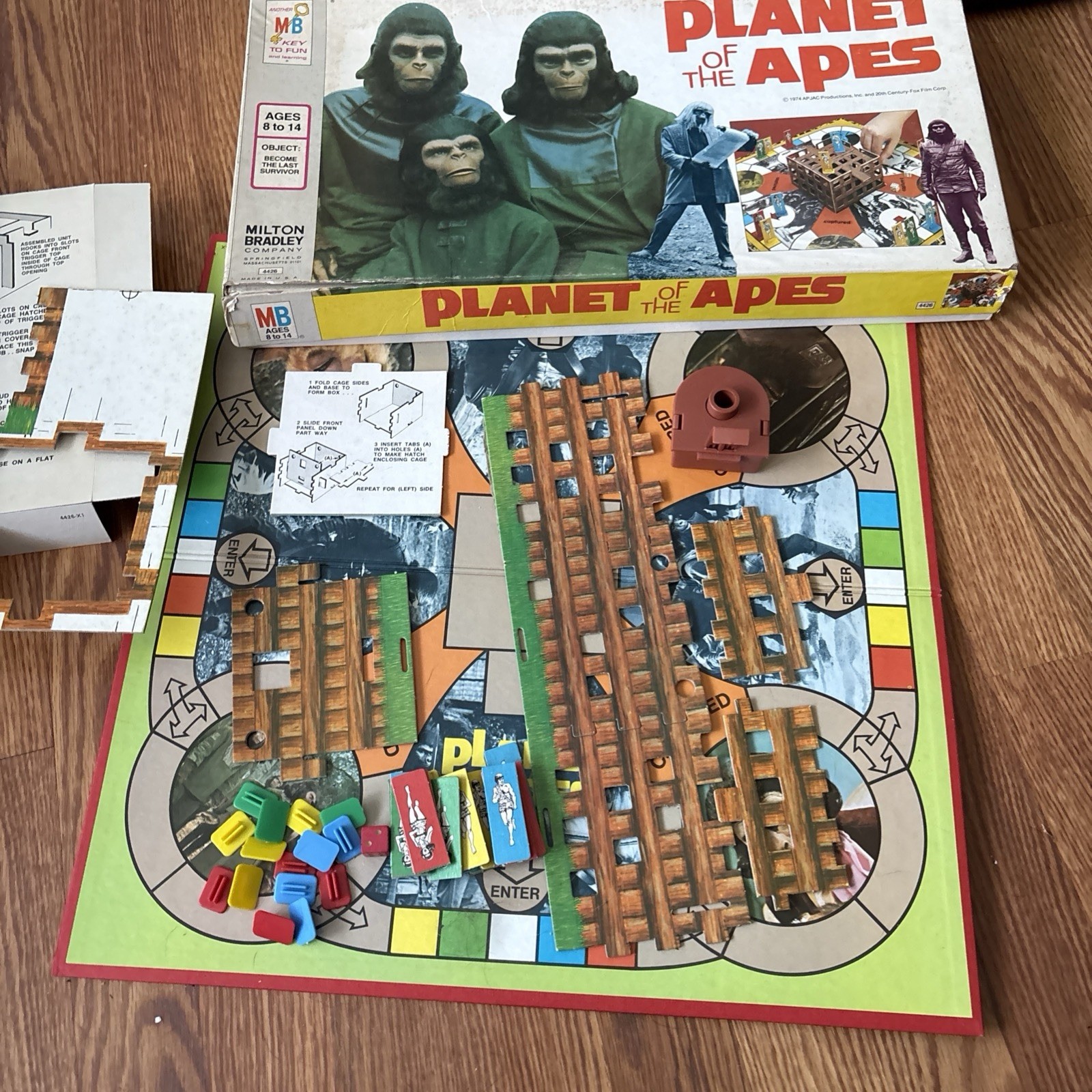 1974 Planet Of The Apes Movie Board Game Complete In Box Vintage Milton Bradley