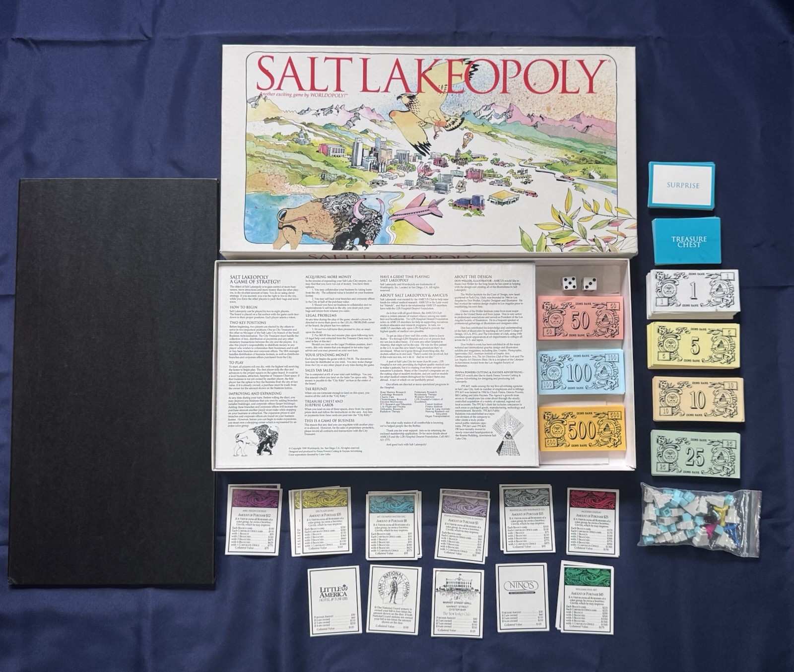 Salt Lakeopoly Board Game Complete Monopoly Utah Worldopoly