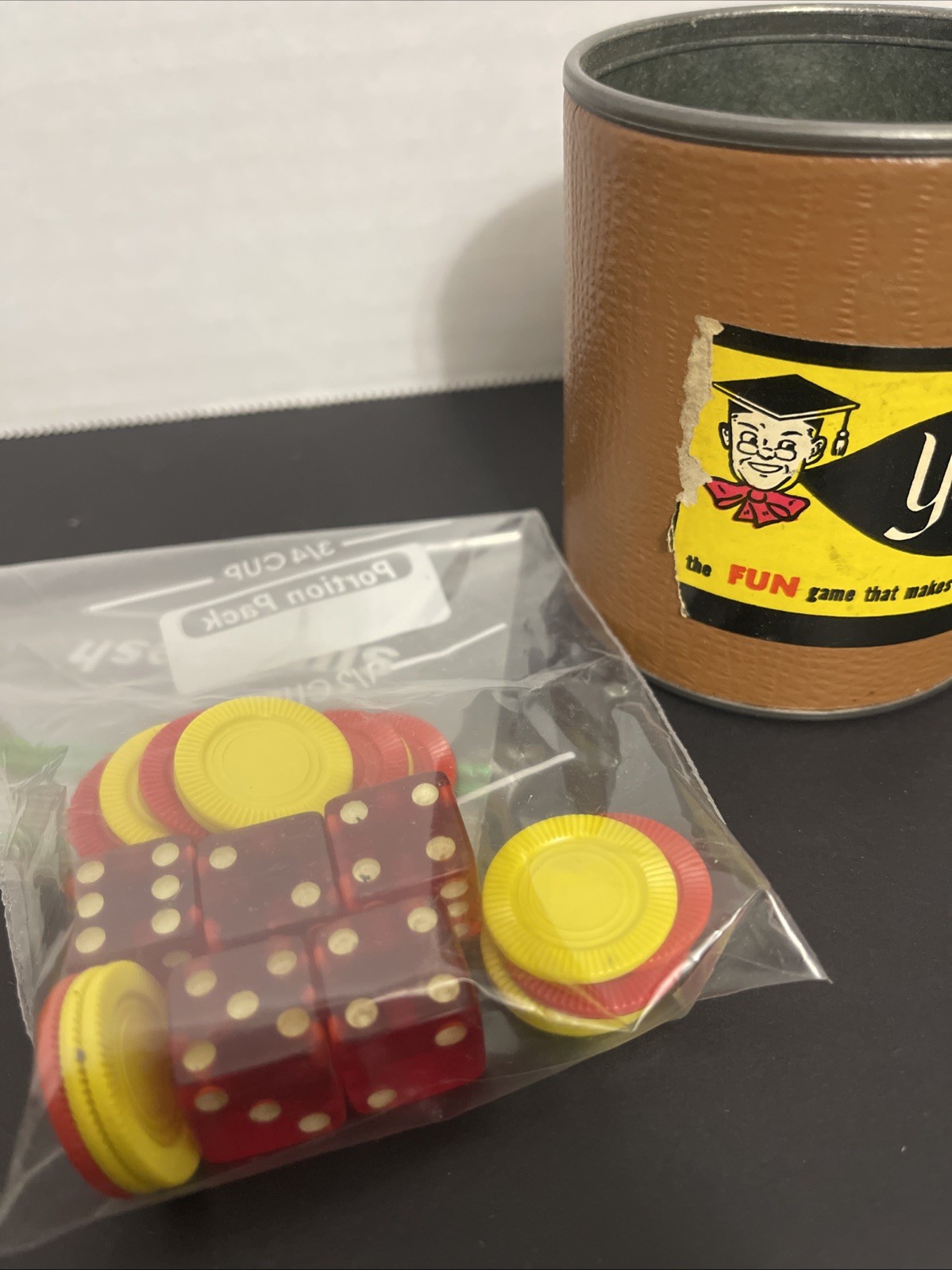Vintage 1950’s-60’s Yahtzee – Replacement Dice Shaker Cup – E.S. Lowe Co 1956