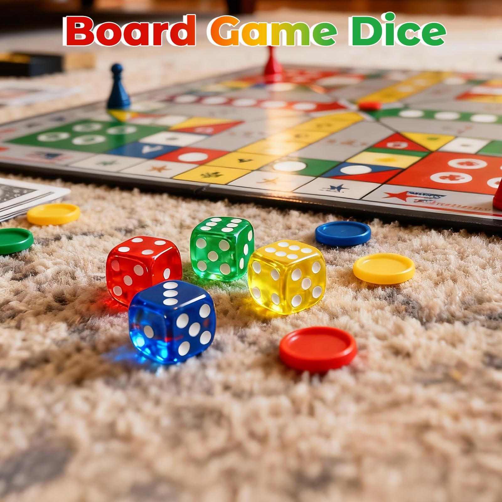 50 Pack 14mm Colored Six Sided Dice 10 Assorted Colors Math Board Games