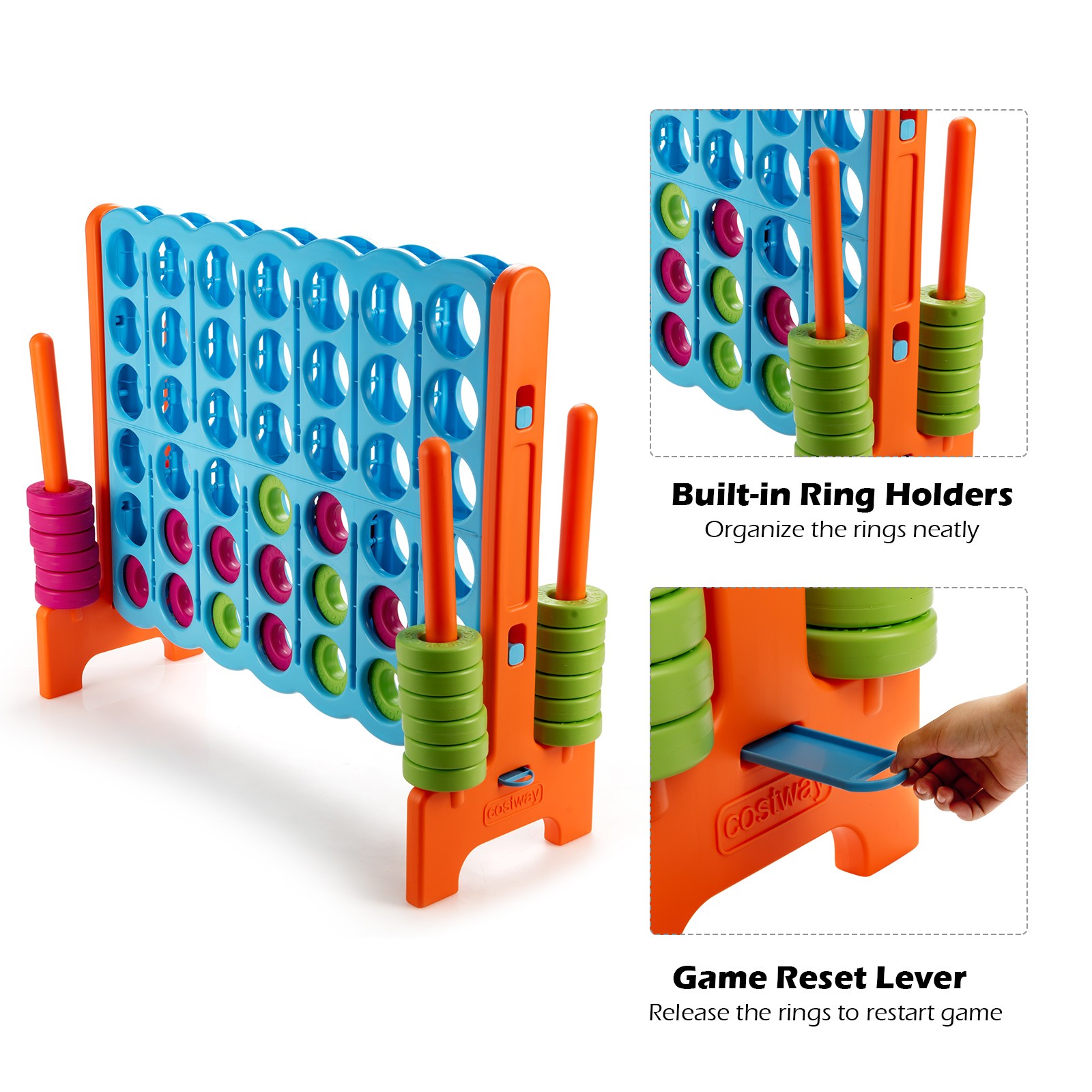 Jumbo 4-to-Score 4 in A Row Giant Game Set Indoor Outdoor Kids Adults Family Fun