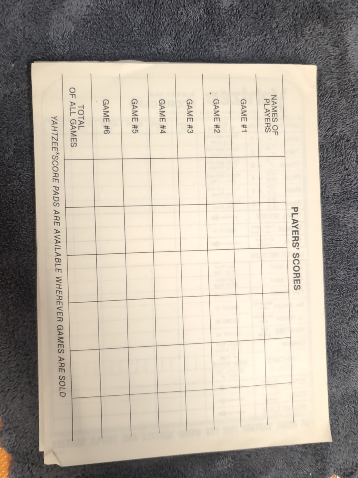 Vintage 1990s Yahtzee Game Replacement Score Cards Authentic Original