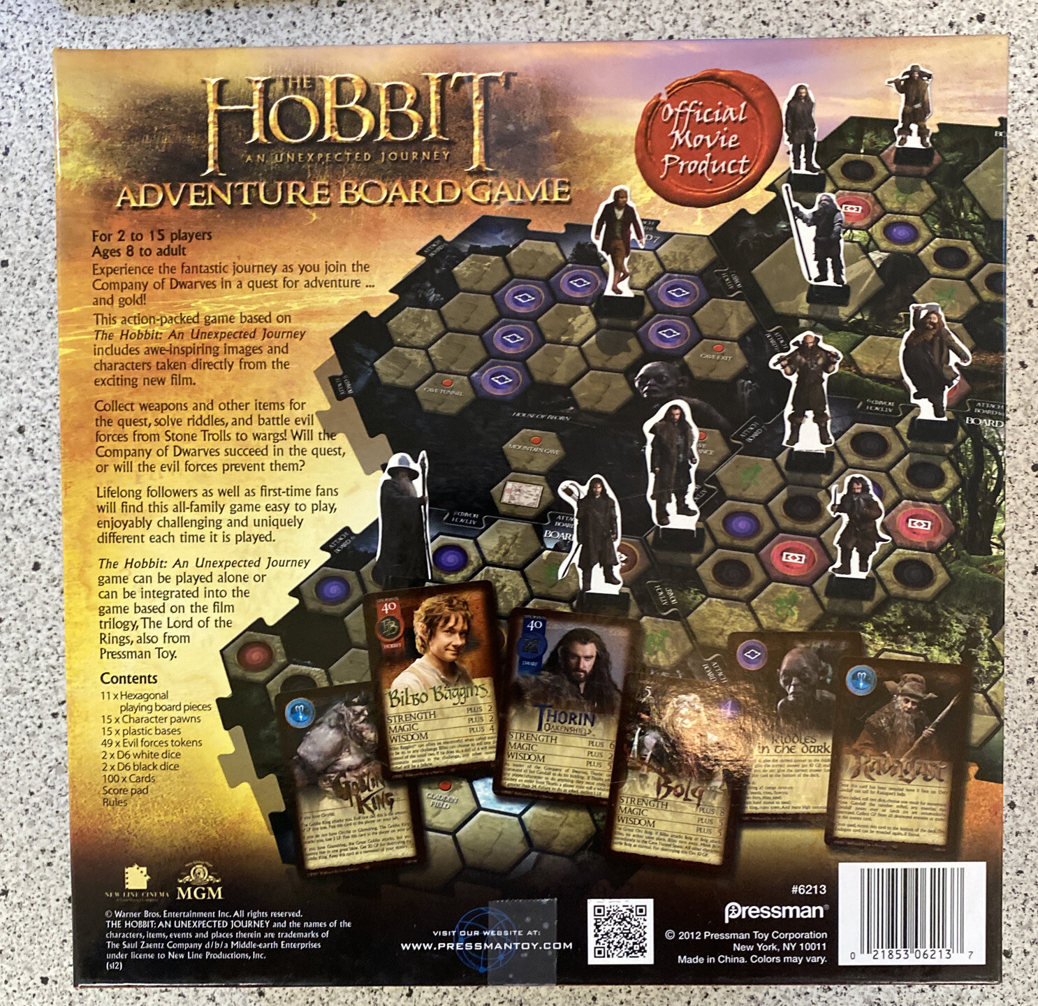The Hobbit An Unexpected Journey Adventure Board Game Pressman Games