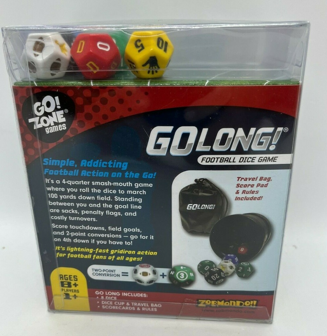GoZone Boardgame GoLong FOOTBALL DICE GAME NEW! Free Shipping