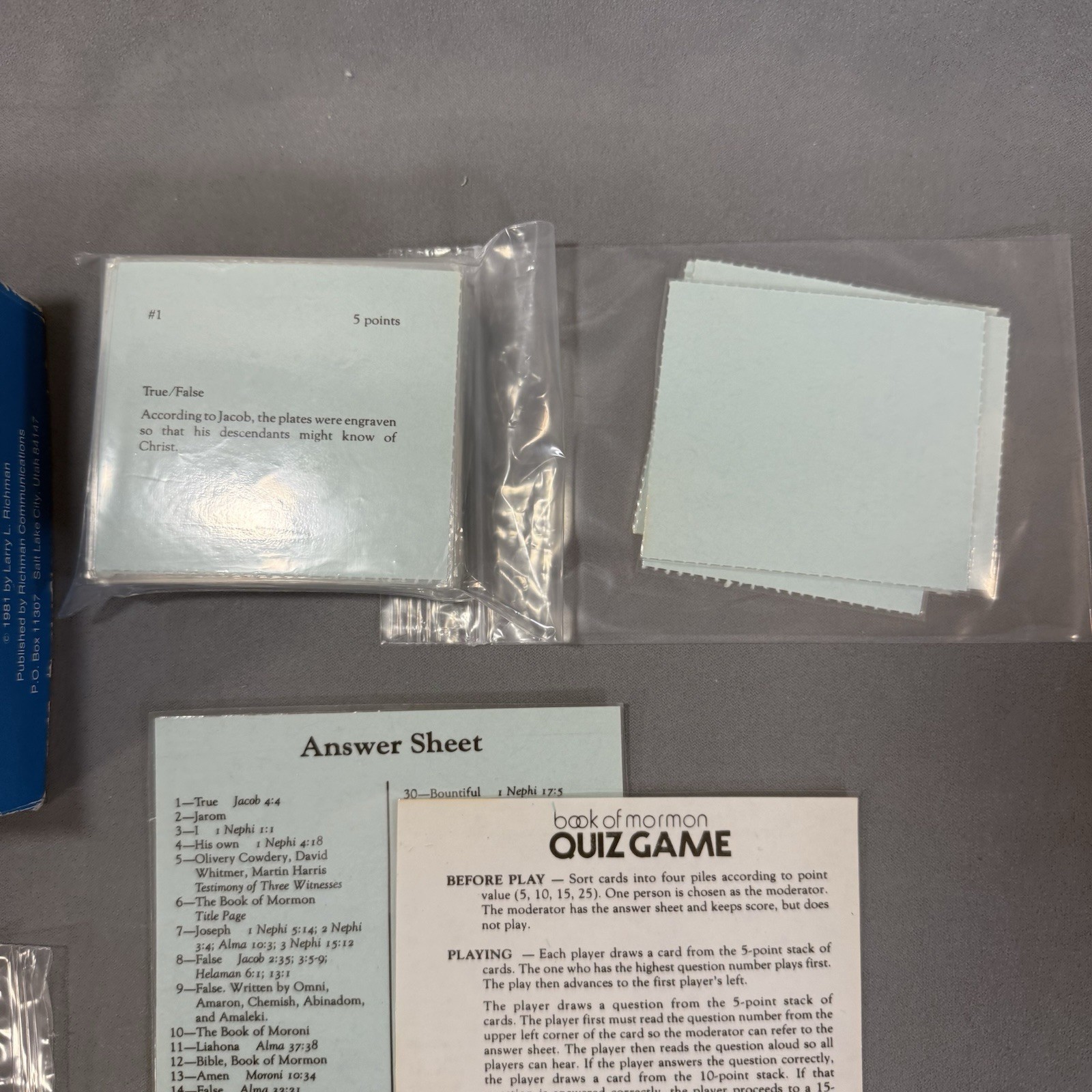 Rare 1981 Book of Mormon Family Quiz Game – Complete 91 Question LDS Bible Study
