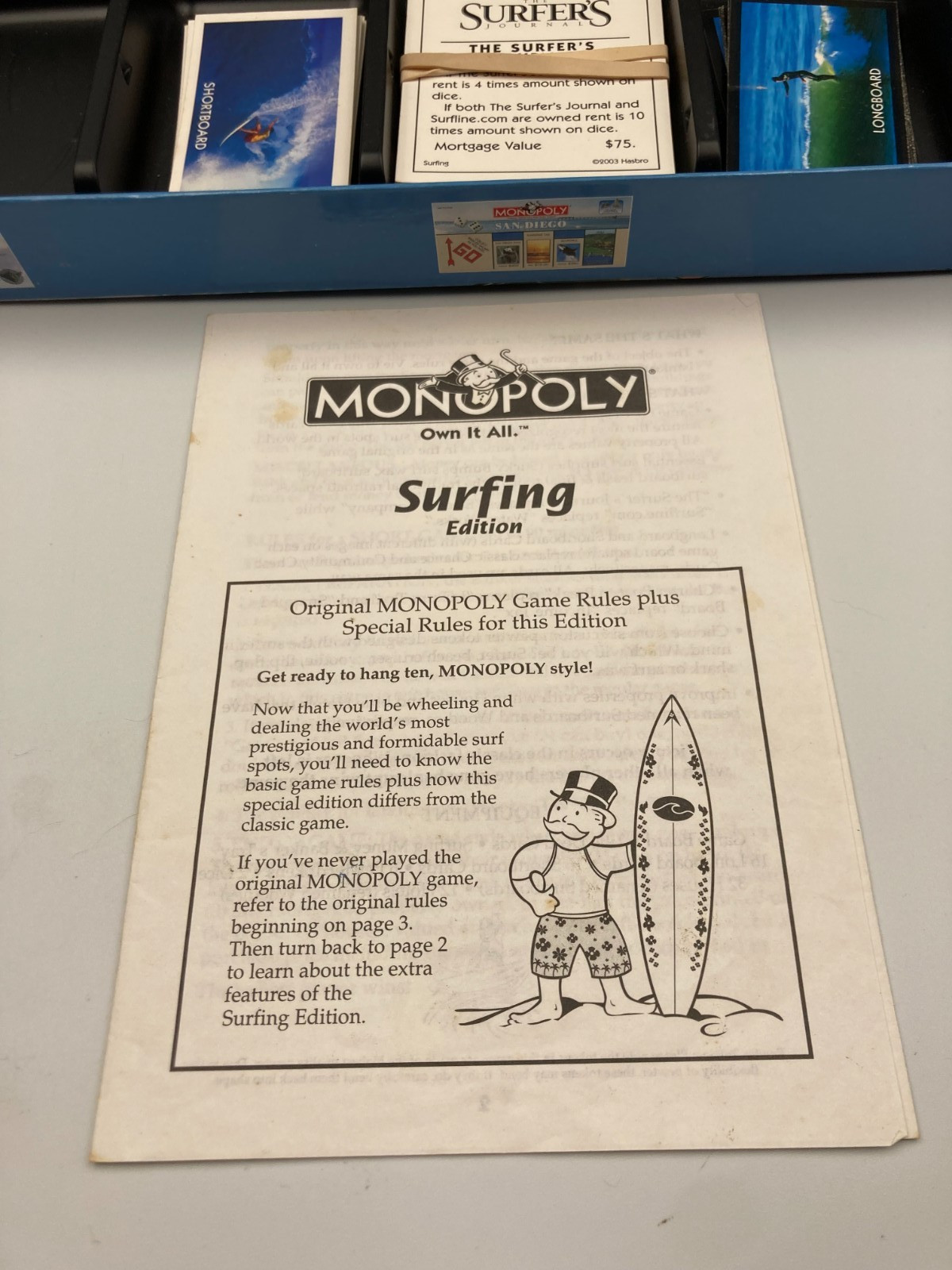 Monopoly Game Surfing Edition 2003 Parker Brothers Hasbro