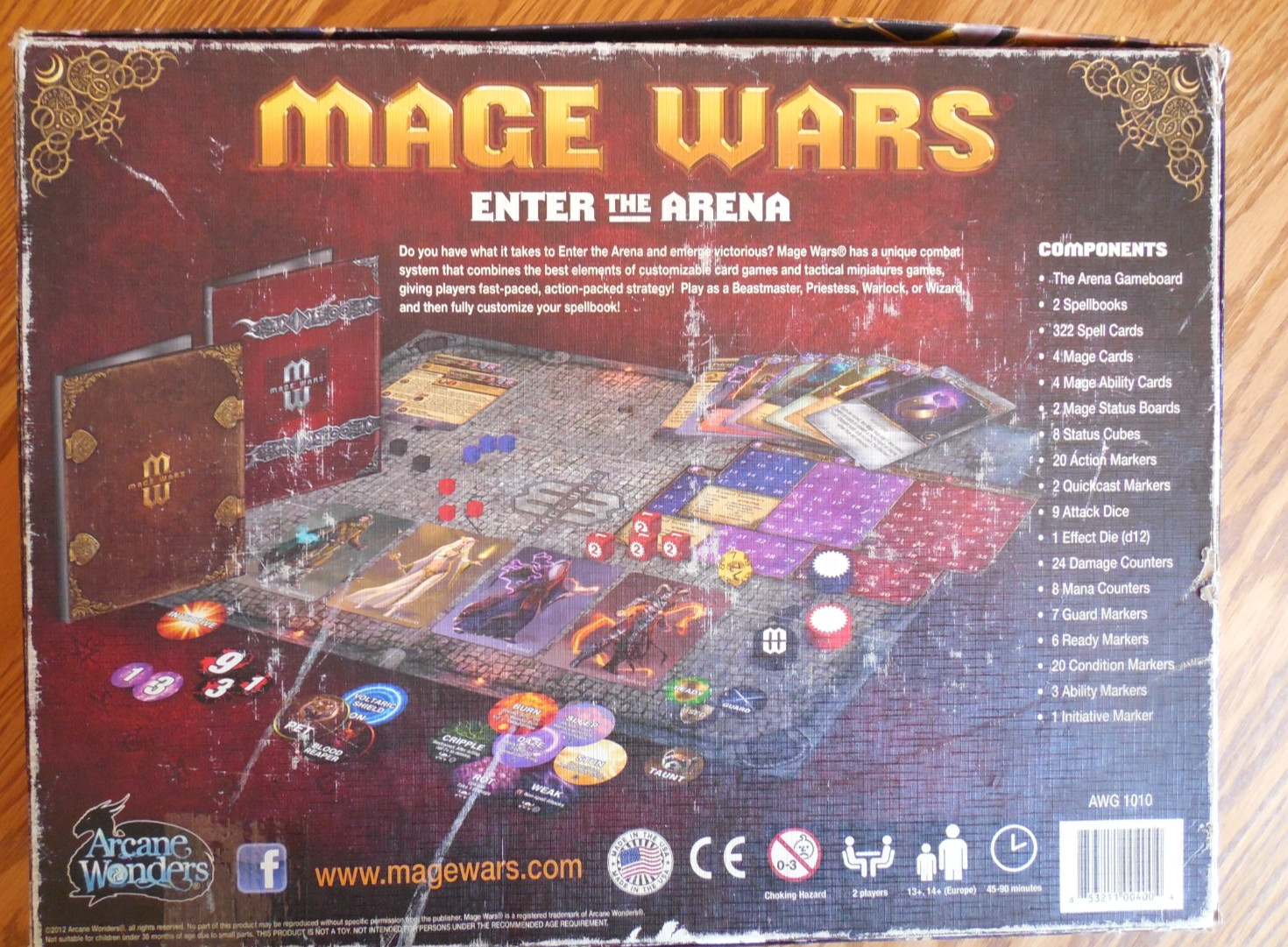 EUC 2012 Arcane Wonders “Mage Wars” Customizable Strategy Game of Dueling Mages