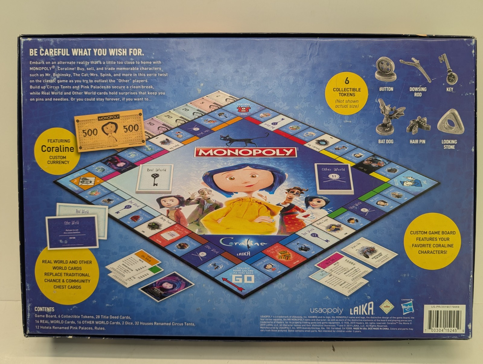 Monopoly Board Game Coraline – Near Complete 97% Missing 2 Token 2 Chance 5 Tent