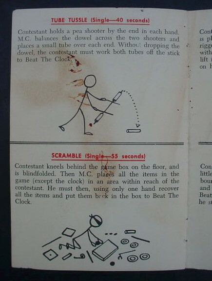 1957 How to Play Beat the Clock Game Manual Instructions Lowell Toy Corp TV Show