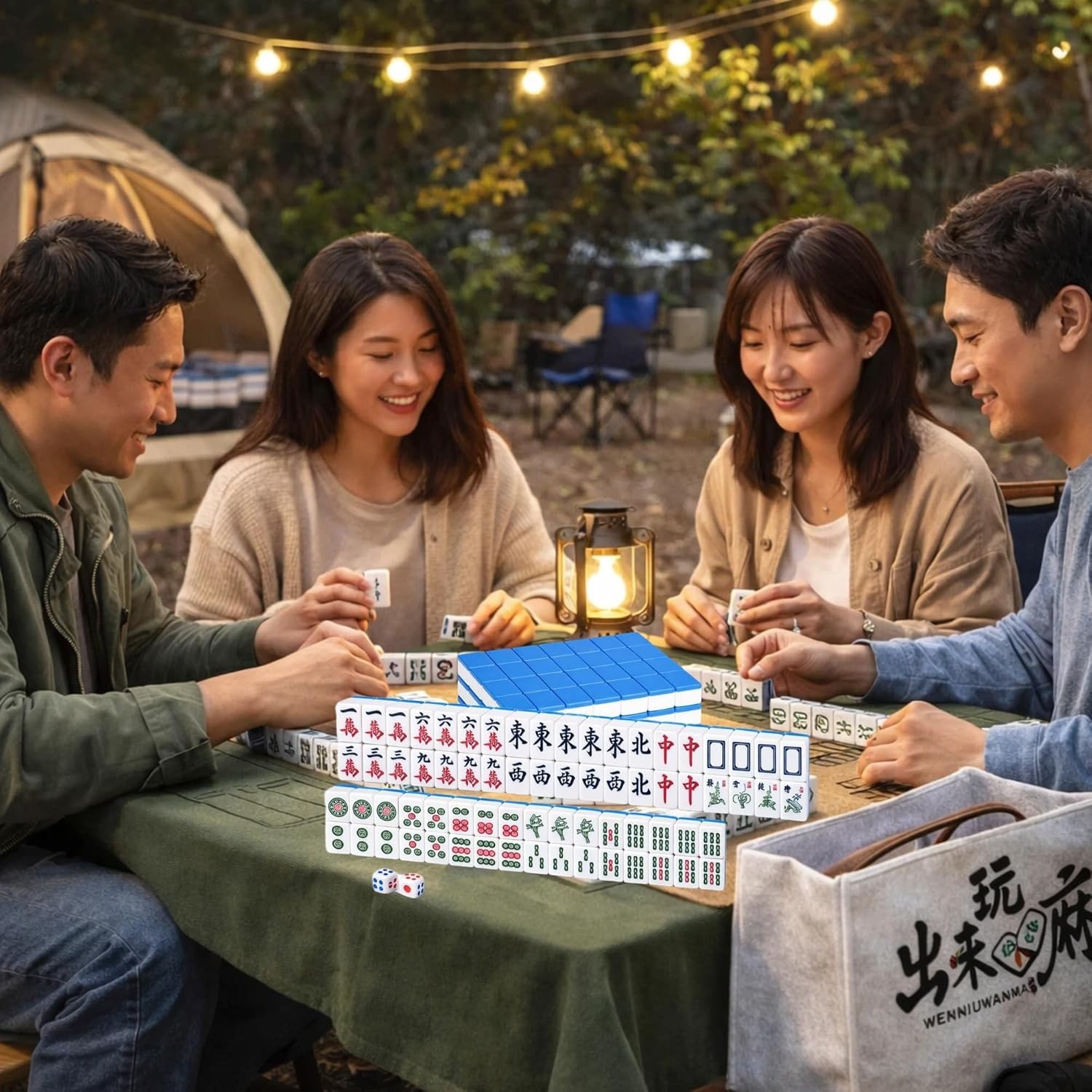 Chinese Mahjong Tile Set Traditional 144 Tiles – 30mm Melamine Mahjong Tiles …
