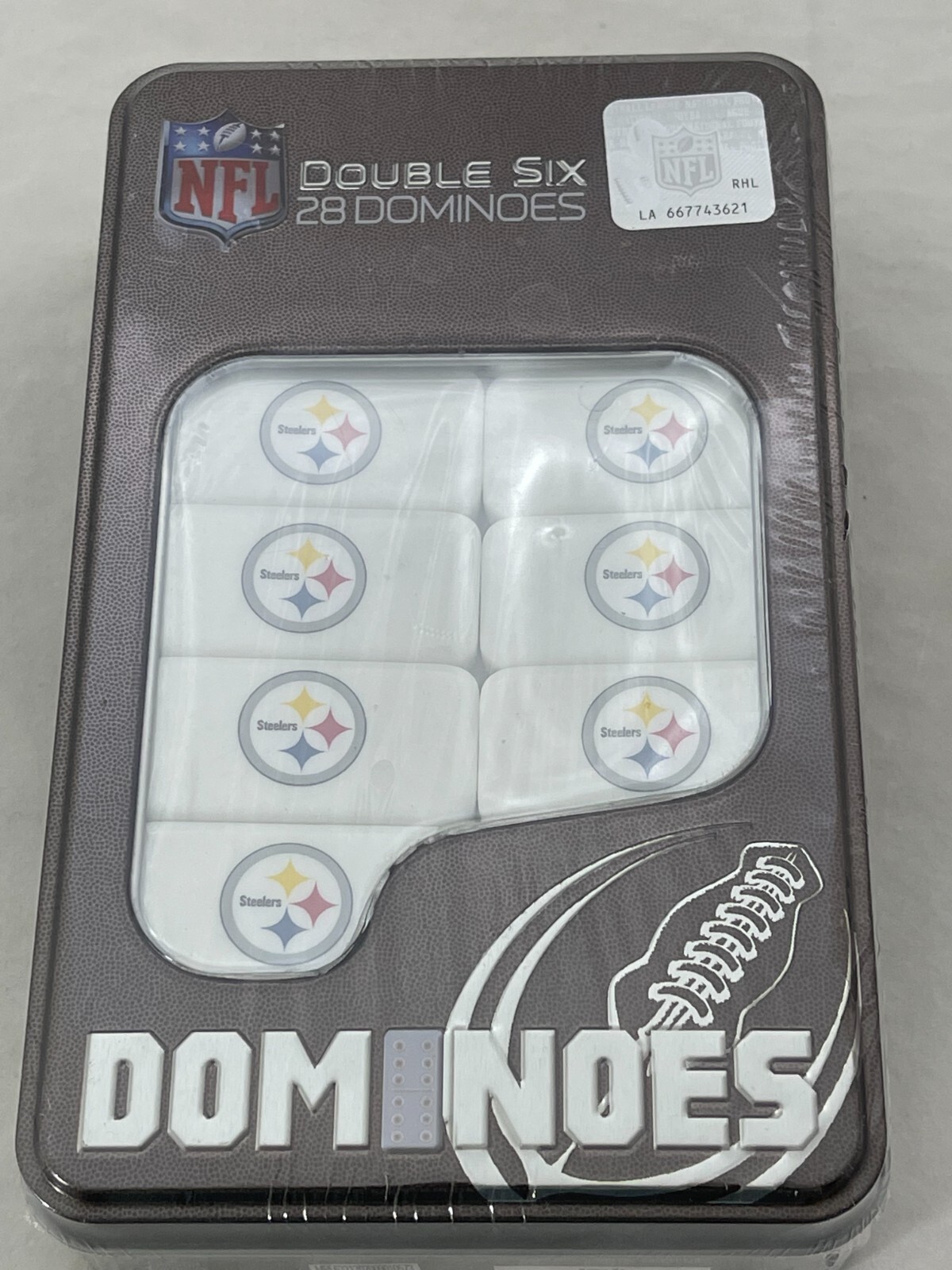 Officially Licensed NFL Pittsburgh Steelers 28 Piece Double-6 Dominoes Game