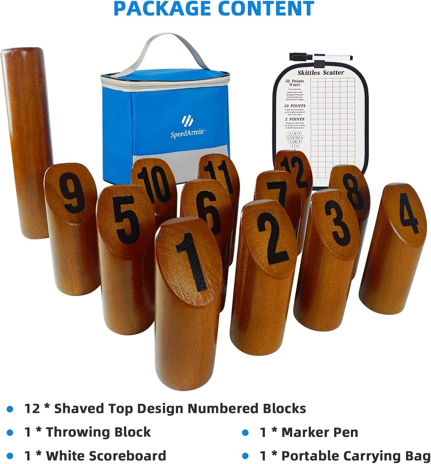 Wooden Tossing Game Set with Scoreboard & Case for Adults Teens Outdoor