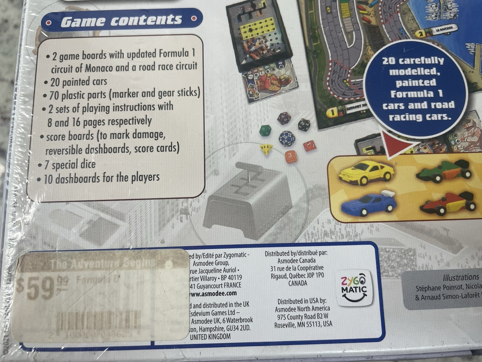 Zygomatic Formula D Sports Board Game, Painted Cars, 2-10 Players, Ages 14+