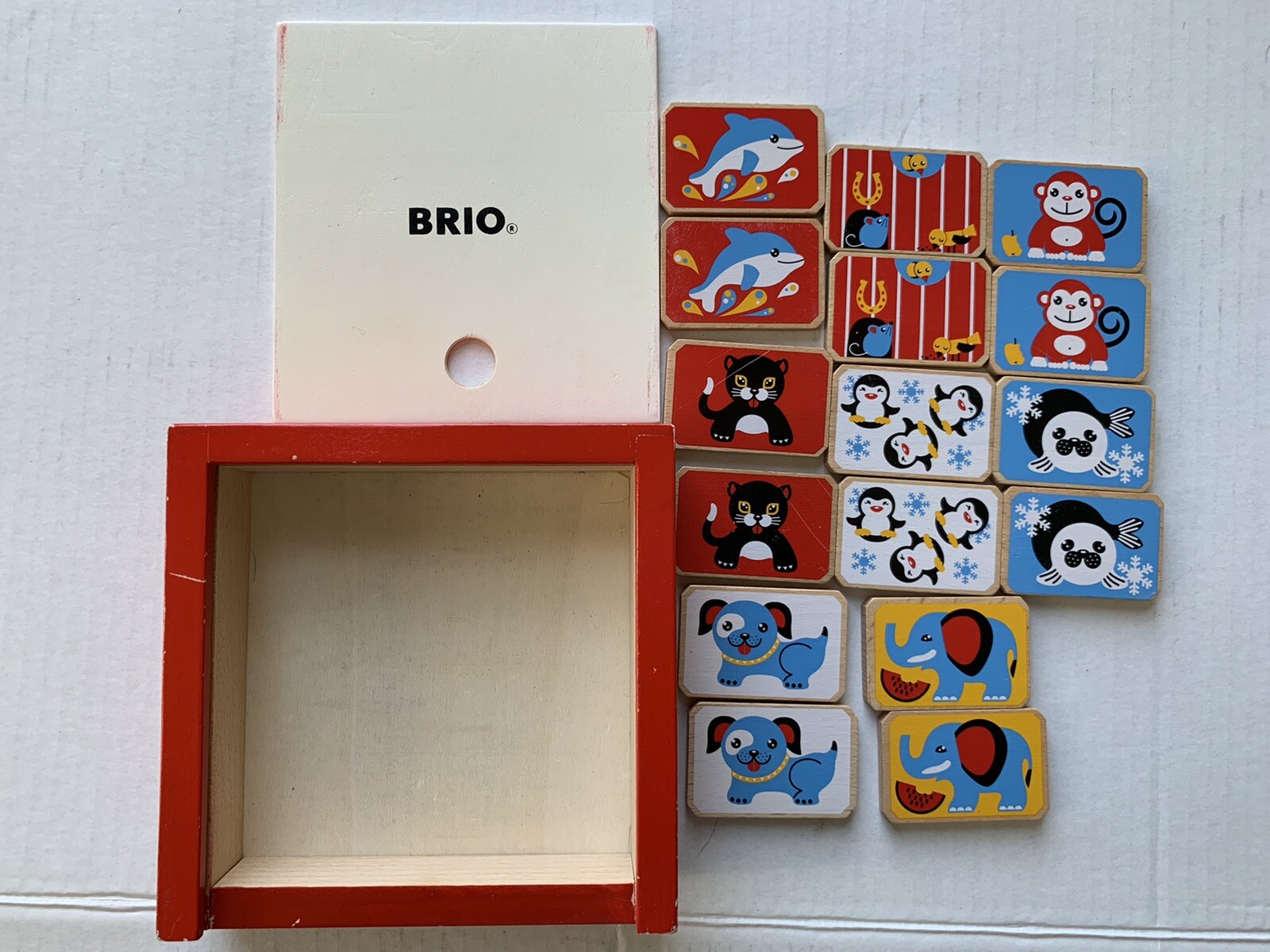 Brio Memory Matching Game Wood Pieces Animal Theme