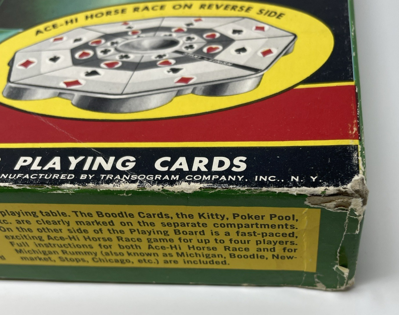 Vintage 1959 Transogram Michigan Rummy Ace Hi Horse Race Black Cat Tray