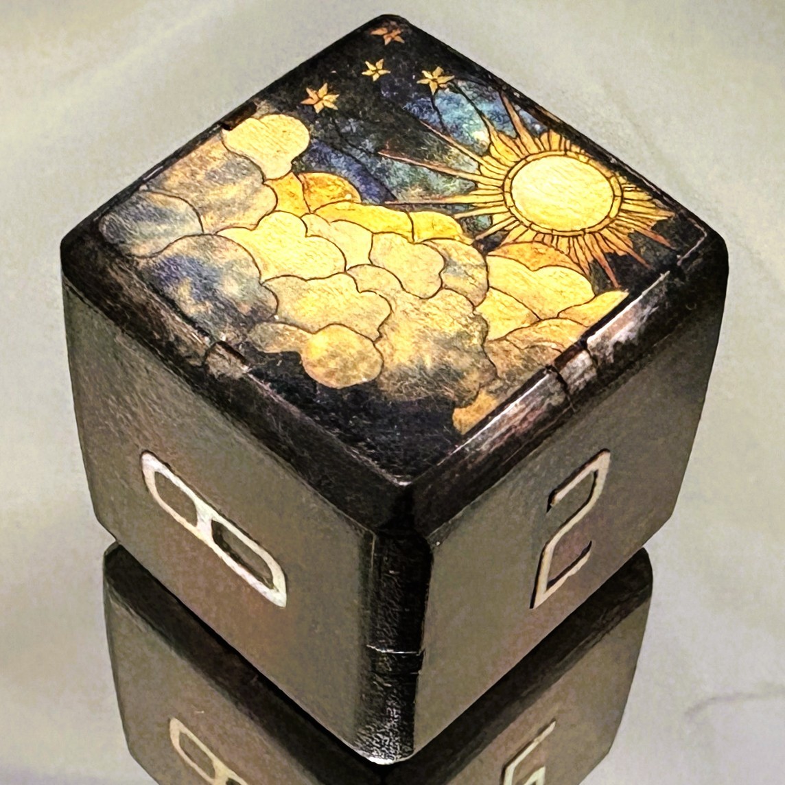 Stellar Sanctuary – Twilight’s Sacred Space – Backgammon Doubling Cube 36mm