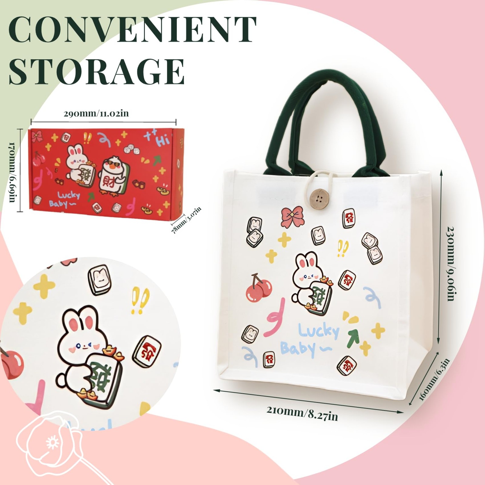 Gueiddi Mahjong Block Set 65 Pcs Vita Mahjong Set Handbag Portable Travel