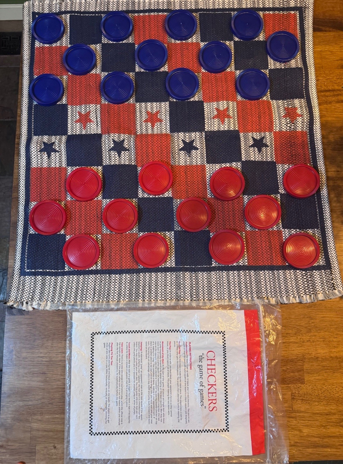 Multiflex Large Checkers Set Game for Indoor/Outdoor – Patriotic Special Edition