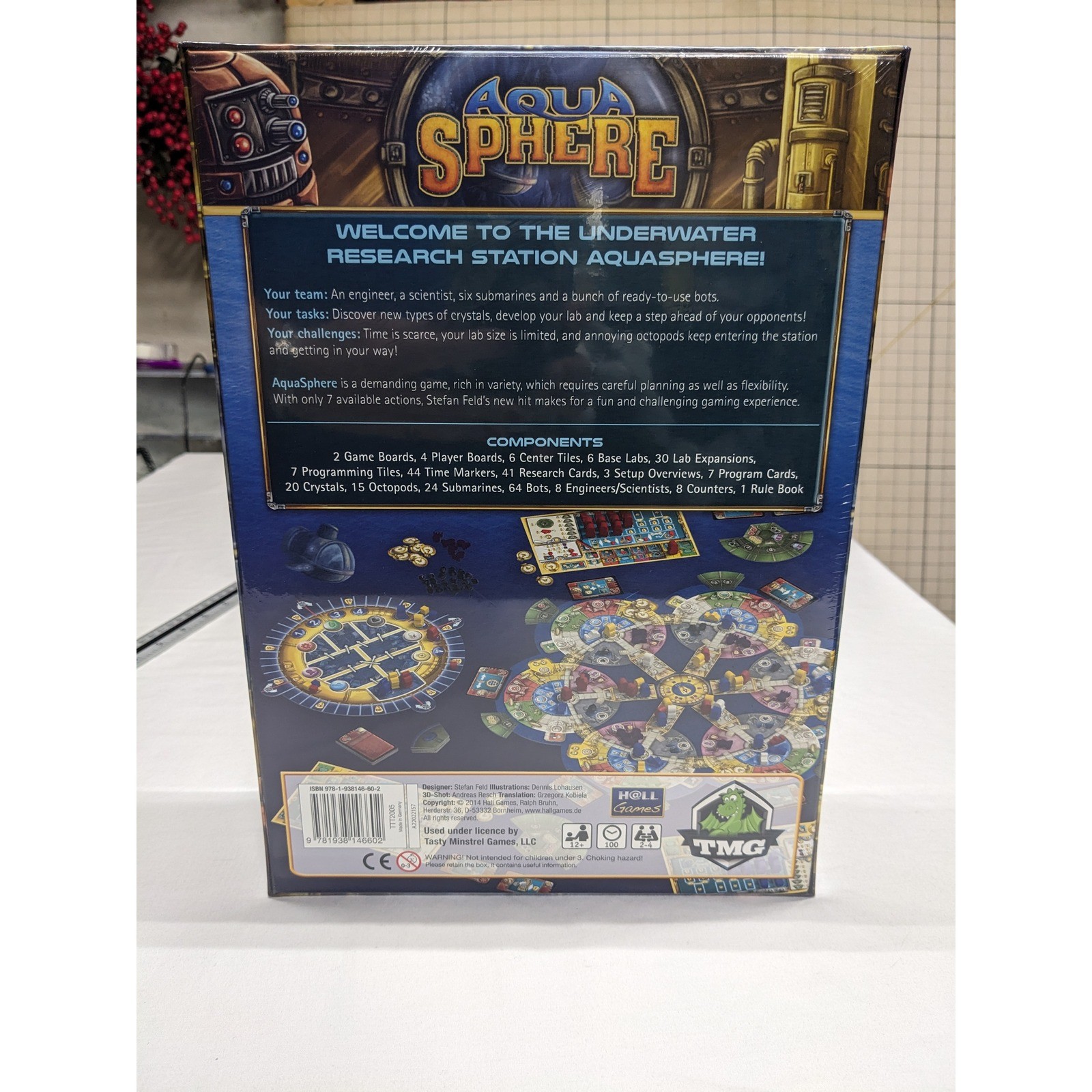 AquaSphere Board Game Stefan Feld TMG Hall Games New Sealed Underwater Strategy
