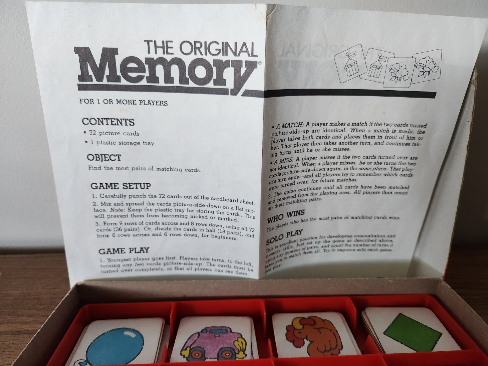 Vintage 1987 Milton Bradley The Original Memory Game Ravensburger 100% Complete