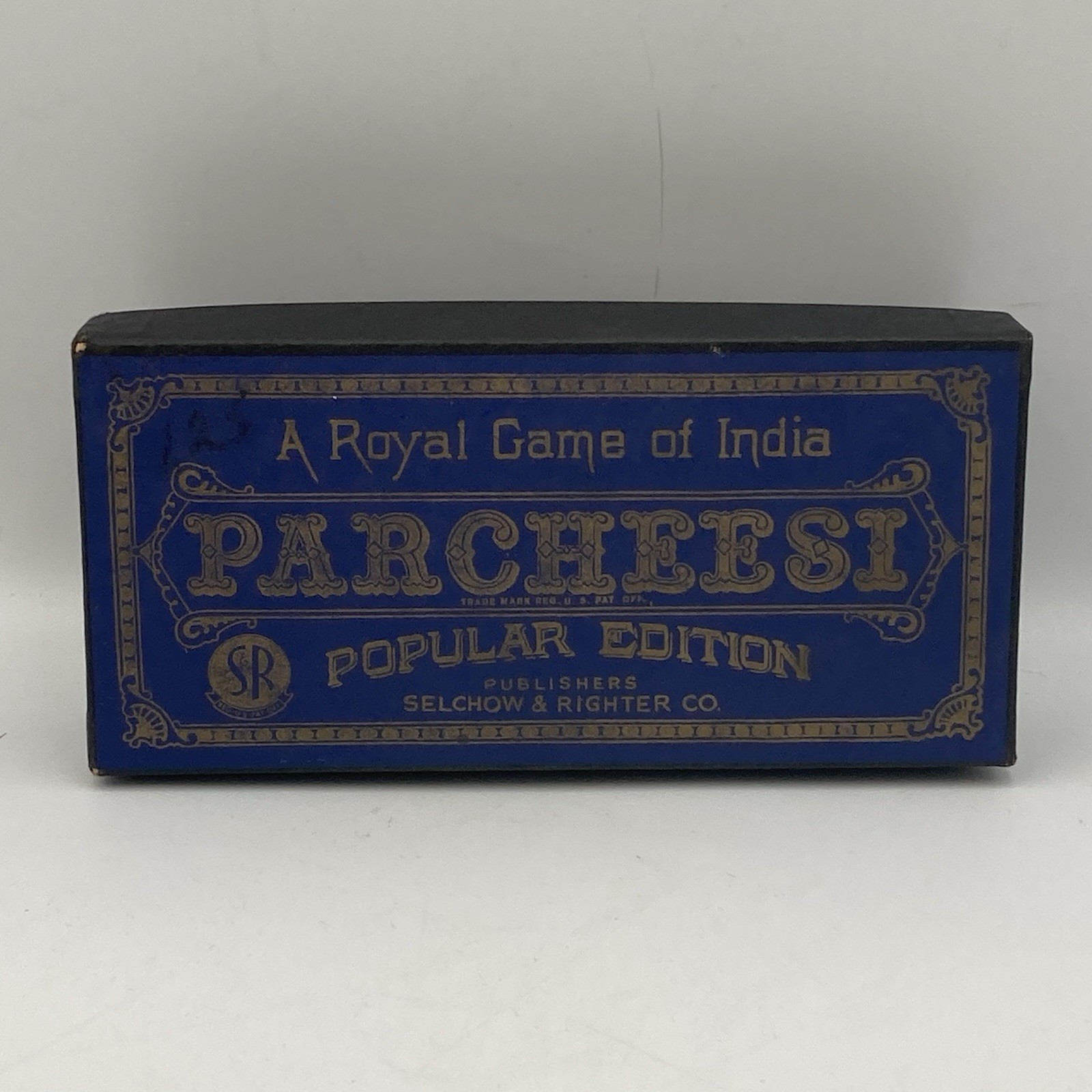 Vintage 1938 PARCHEESI Popular Edition Game SR Blue Box Missing Some Pieces