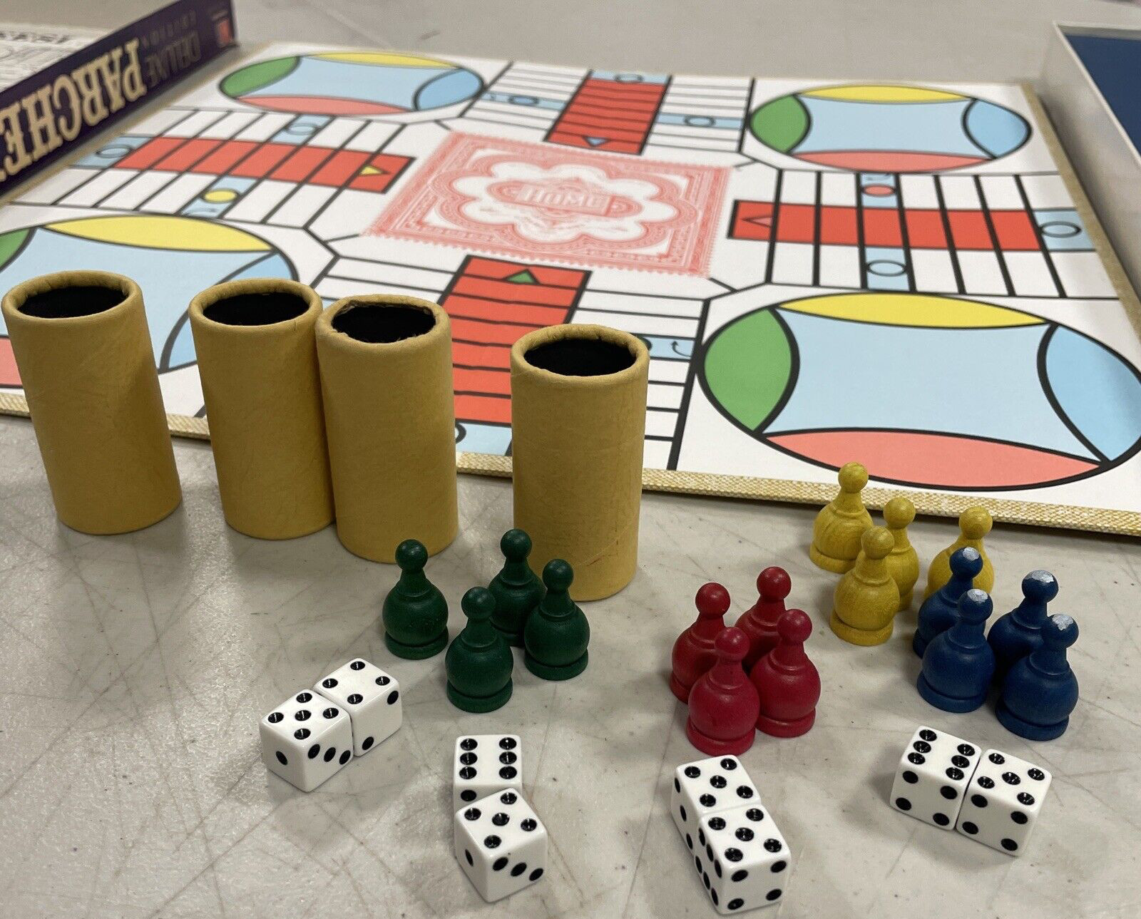 Milton Bradley Game Deluxe Edition Parcheesi Complete 1989