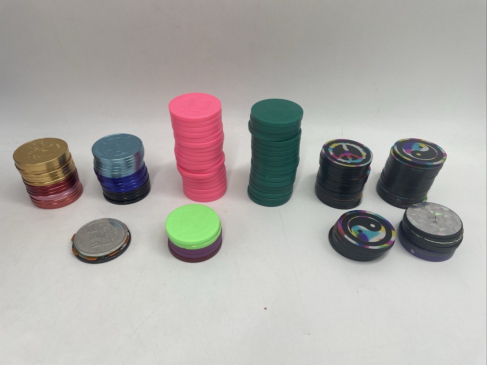 Large POGS Lot (825+ Milk Caps, 130+ Slammers, 10 Game Pads, 13 Tubes)