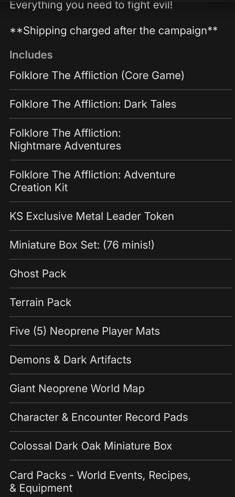 Folklore: The Affliction KS Mystic Bundle Core + Brand New Dark Tales + Extras