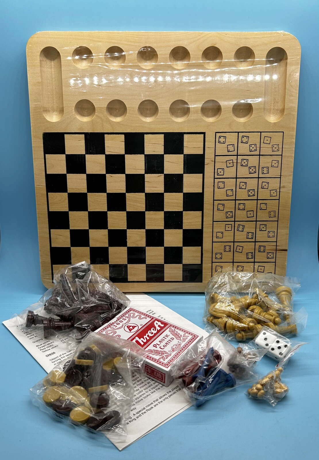 Cardinal Collectors Family 10 Game Set With Wooden Board Chess Checkers Mancala