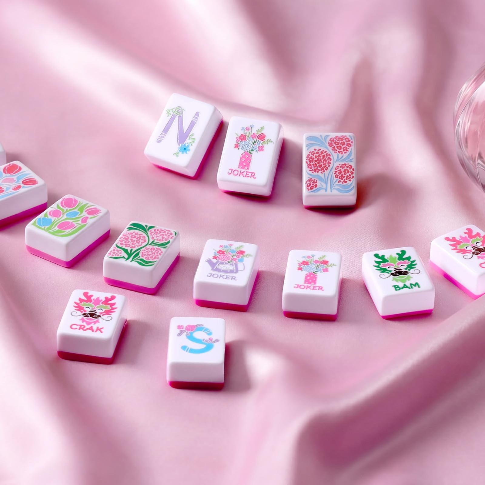 Majolicia American Mahjong Set, 160 Engraved Tiles with Accessories and Mahjo…
