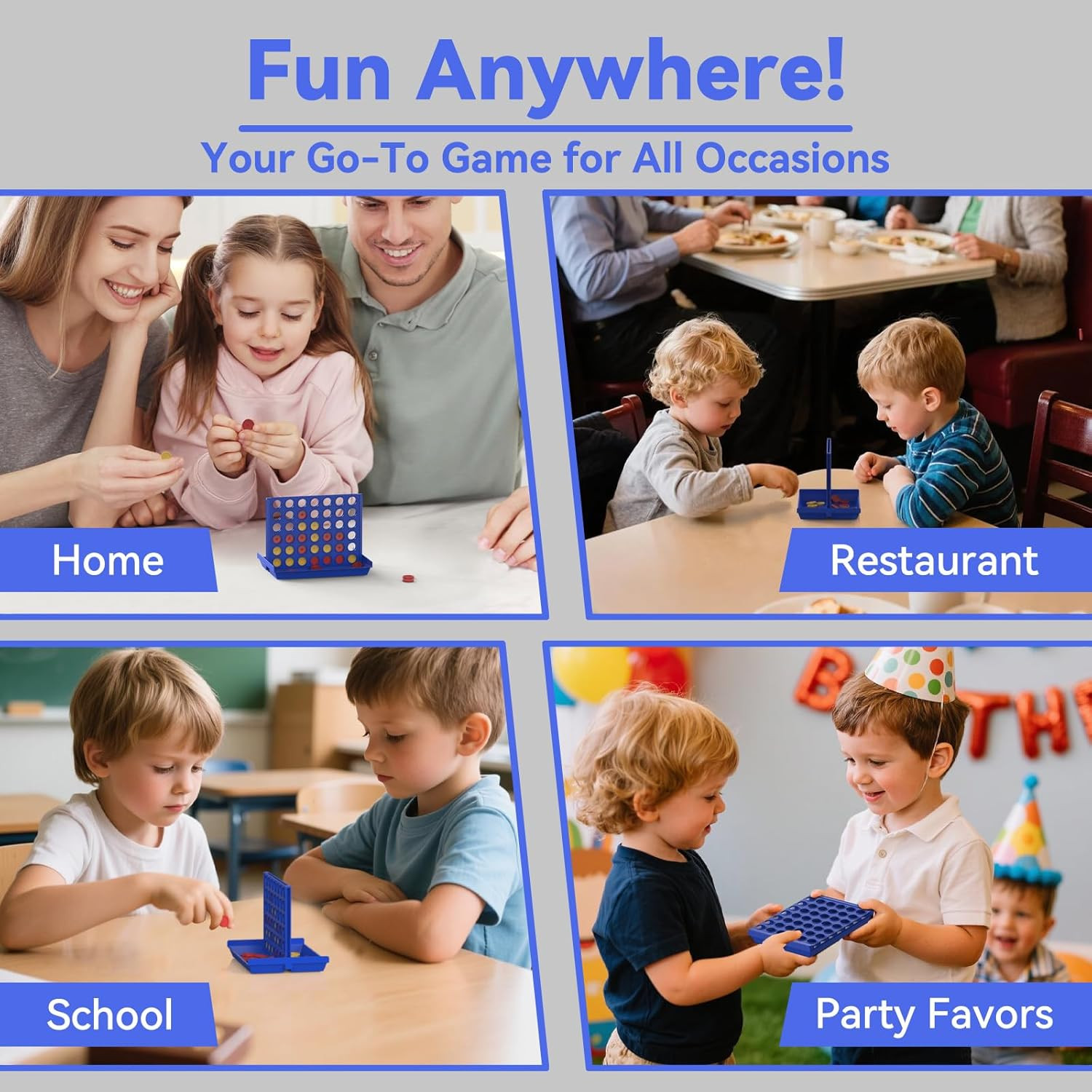 Pocket-Sized 4 in a Row for Kids Ages 3+, Perfect Travel Companion for Kids, Tra