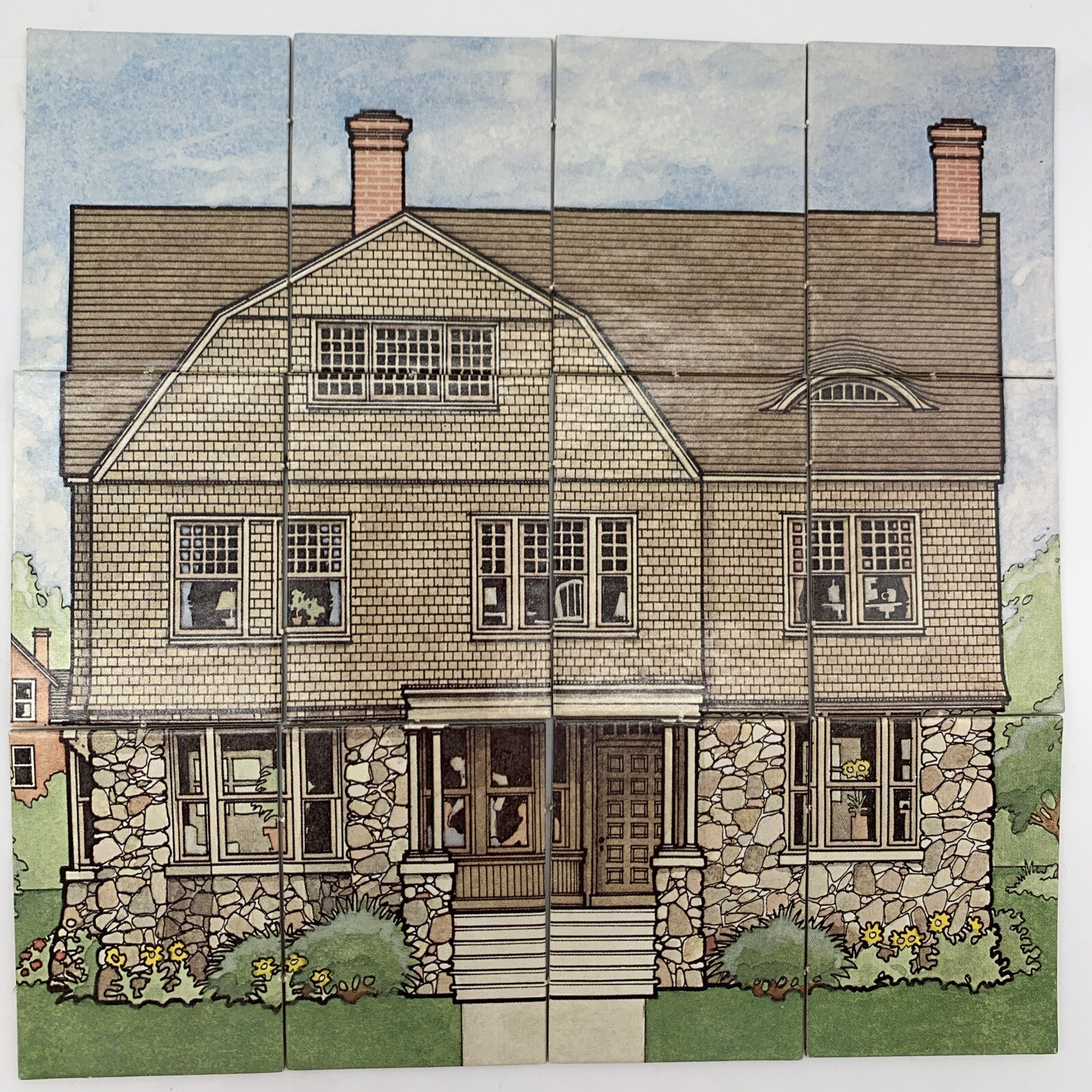 Aristoplay Good Old Houses Puzzle Game Historic American Architecture Styles VTG
