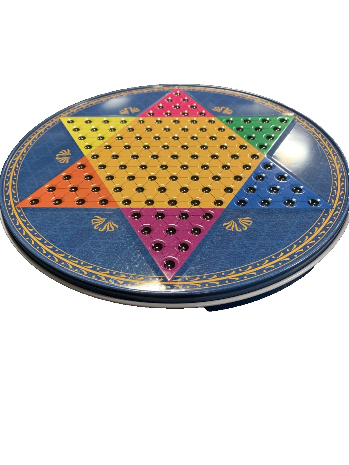 CHINESE CHECKERS – TRADITIONAL CHECKERS – METAL CONTAINER